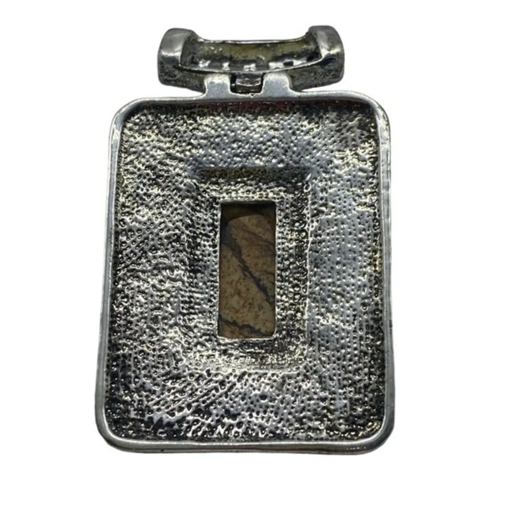Elephant Skin Jasper Gemstone Sterling Silver 925 Pendant 2.5in